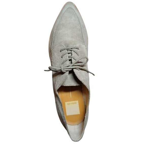 DOLCE VITA Gray Taupe Suede Lace up Oxford Loafers Like New - Picture 6 of 11